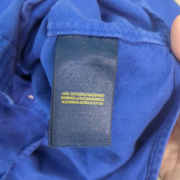Polo Ralph Lauren Button-Down Blue Large Logo Dress Shirt Boy Youth 5 big pony - Picture 3 of 6